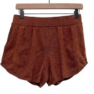 FREE PEOPLE Beach Knit Cotton Linen Blend Pull On Shorts Size Small